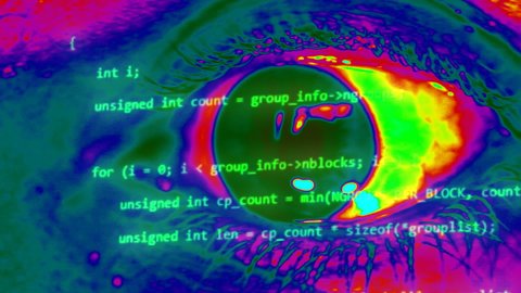 Human Eye Wide Open Trying Encryption Stock Footage Video (100% Royalty ...