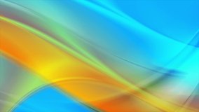 Abstract shiny blue orange waves elegant motion background. Seamless looping. Video animation Ultra HD 4K 3840x2160