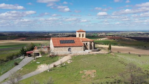 Romanesque hermitage (12th century) of San Cristobal, in Aldeavieja (Avila) Spain