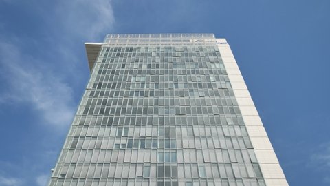 MILAN, ITALY-MAY 21, 2022: Maire Tecnimont skyscraper tower in Porta Garibaldi area, Milan, Lombardy.