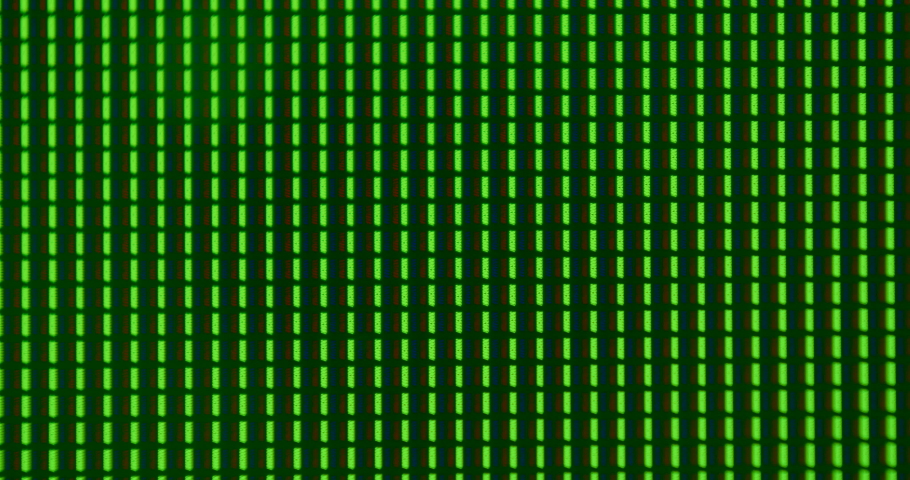 Screen macro pixels. Close-up LED light bulbs color change. Screen technology Production of picture. High-definition pixel display technology RGB pixel structure in monitors close up closeup color mix