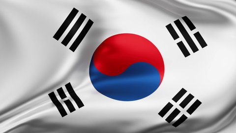 South Korea Republic Korea Rok Flag Stock Footage Video (100% Royalty ...