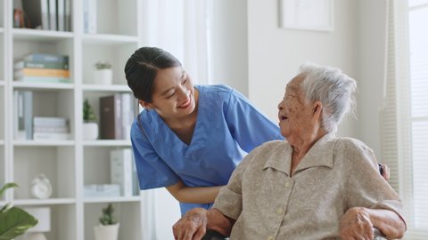 Young Asian Woman Nurse Caregiver Carer Stock Footage Video (100% ...