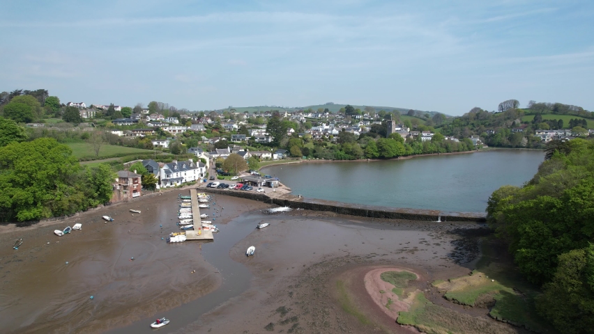 Stoke Gabriel Village , Devon UK drone aerial view