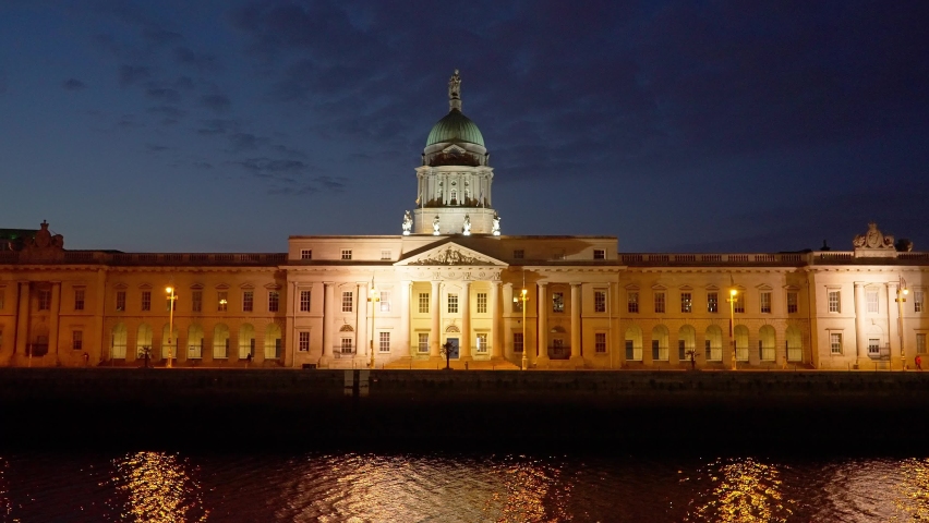 Custom House in Dublin by night- travel photography - Ireland travel photography