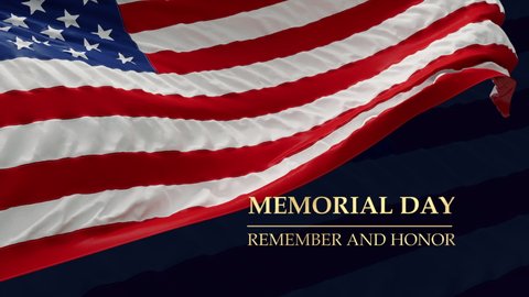 Memorial Day Animation Waving Flag Happy Stock Footage Video (100% ...