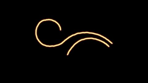 Neon sign of glowing wiggle line element Motion graphics background movie