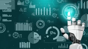 Futuristic robot artificial intelligence revolutionary AI technology development and machine learning concept. Global robotic bionic science research for future of human life. 3D rendering graphic. - Powered by Shutterstock - Get 15% off with code: PIKWIZARD15