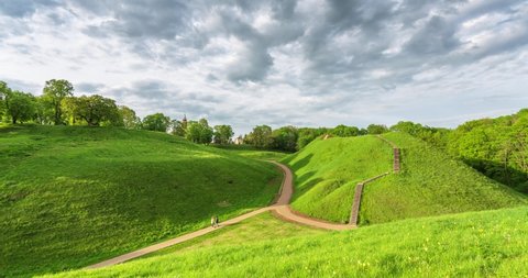 Green Kernave Archaeological site, a medieval capital of the Grand Duchy of Lithuania, tourist attraction and UNESCO World Heritage Site