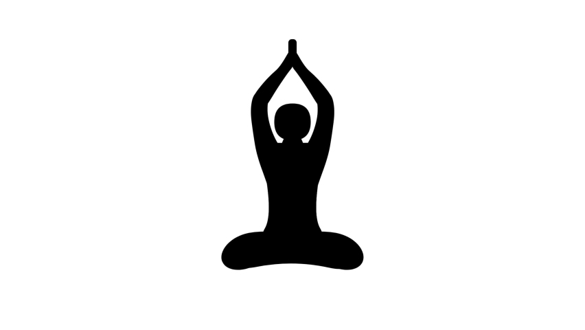 Changing yoga position animation isolated on white background. Seamless animation of yoga and meditation. | Shutterstock HD Video #1090537191