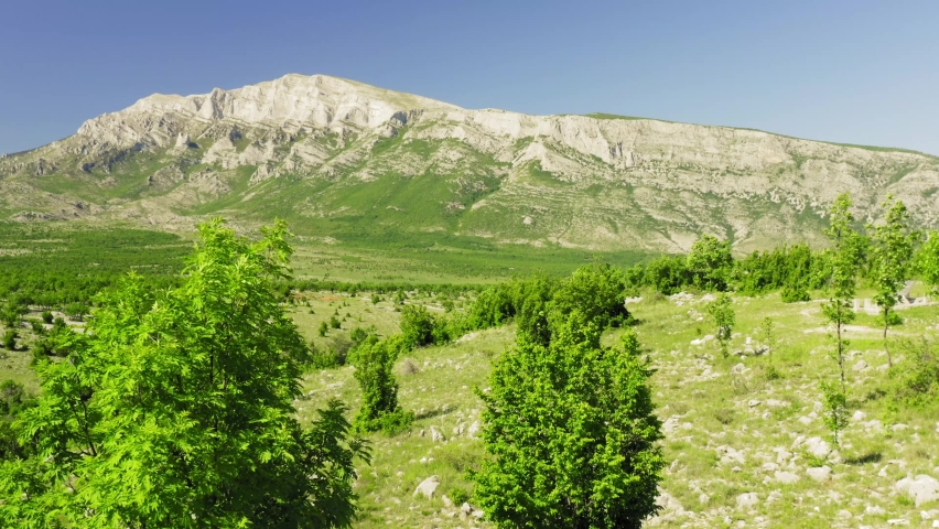 Aerial view of the Dinara mountain in Croatia