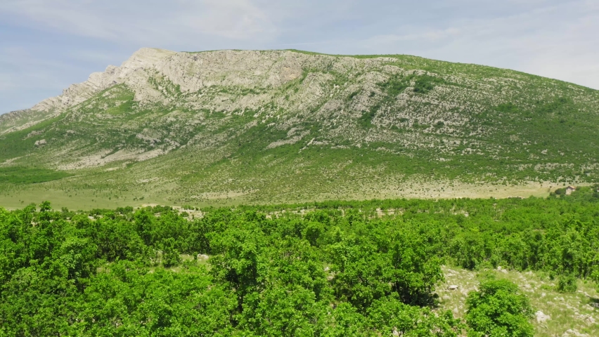 Aerial view of the Dinara mountain in Croatia