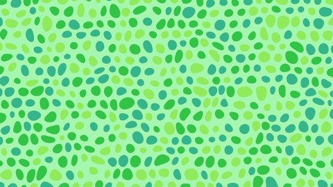 Irregular circles float randomly on a 4K green background.