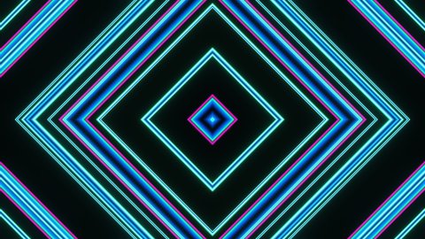 A pulsating flow of multi-colored squares on a black background.