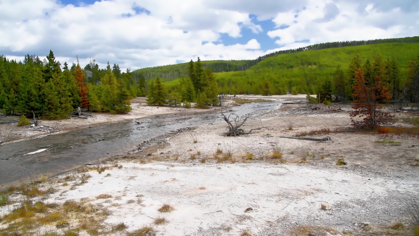 Yellowstone National Park, Wyoming. Norris Geyser Basin in summer season