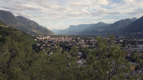 View of Merano valley in South Tyrol 4k video footage
