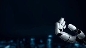 Futuristic robot artificial intelligence enlightening AI technology development and machine learning concept. Global robotic bionic science research for future of human life. 3D rendering graphic. - Powered by Shutterstock - Get 15% off with code: PIKWIZARD15