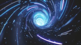 Flying inside digital data tunnel seamless loop. Futuristic abstract background with neon rays. Concept for big data, blockchain, cryptocurreny, internet, hyperspace and space travel. 4k 3D animation - Powered by Shutterstock - Get 15% off with code: PIKWIZARD15