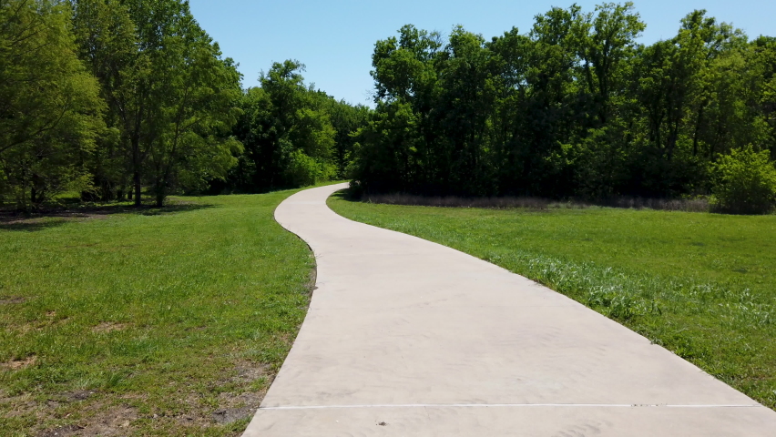 Walking path in a public park in Texas