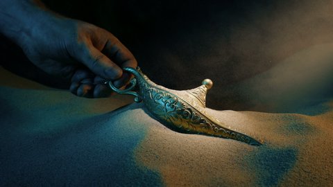 Magic Lamp Is Picked Up In Dusty Shaft Of Light