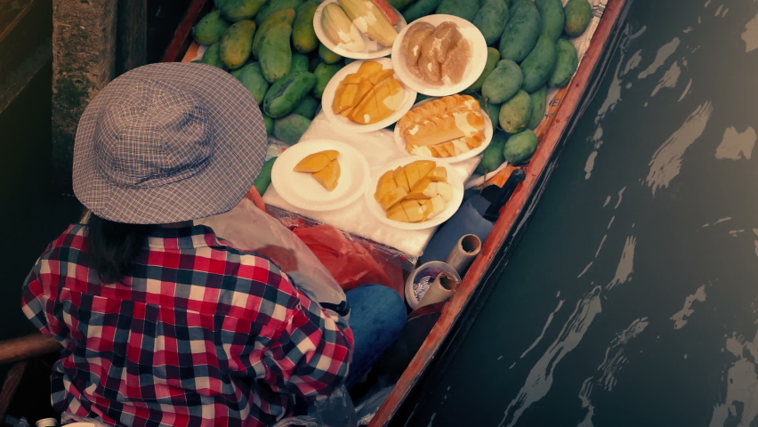 River Market Boat Full Of Food