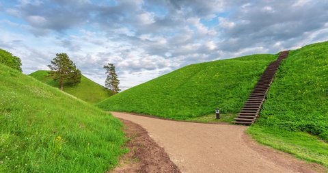 Green Kernave Archaeological site, a medieval capital of the Grand Duchy of Lithuania, tourist attraction and UNESCO World Heritage Site