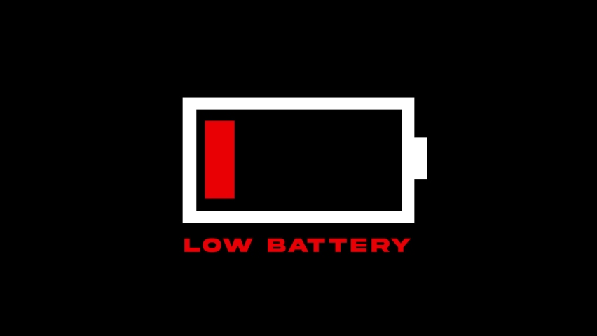 Low battery icon animation isolated with black background Royalty-Free Stock Footage #1090578515