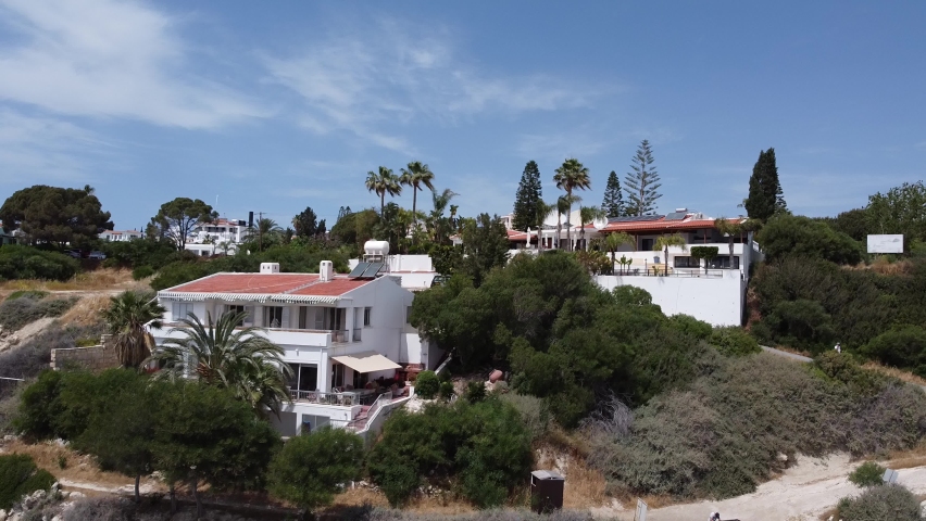 White villas in Paphos Cyprus.