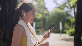 sport active asian female sport cloth setting up smartphone playing prepare for her running routine workout morning healthy lifestyle,smiling sport woman setting runing route in her application map - Powered by Shutterstock - Get 15% off with code: PIKWIZARD15