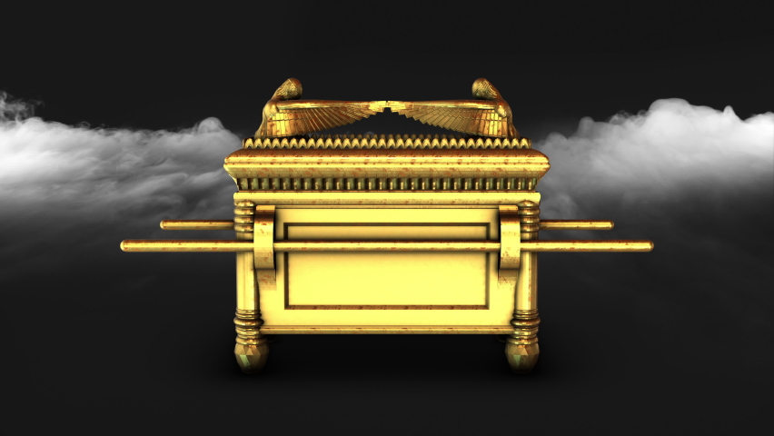 Ark of the covenant 360 rotation - 3d animation model on a black background Royalty-Free Stock Footage #1090596337