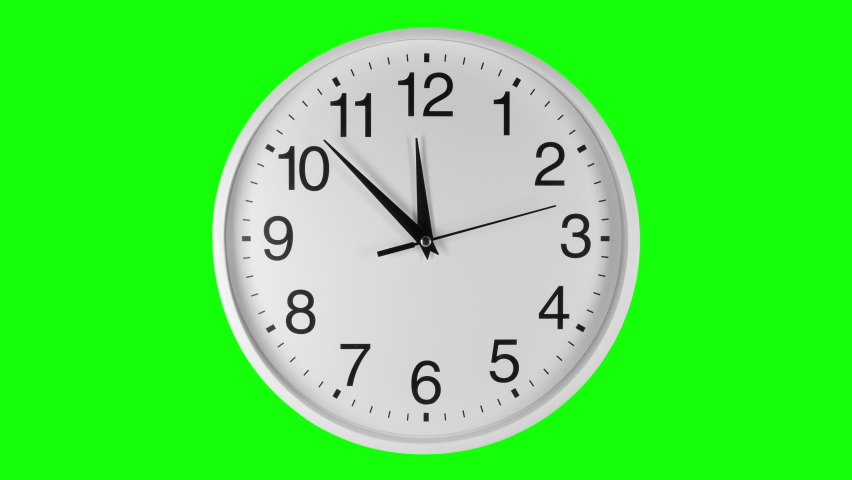 Clock Face Close Up in Time Lapse on green background. Clocks running fast. Clock dial close-up isolated on a green background. Green background for keying. Royalty-Free Stock Footage #1090603705