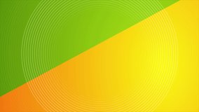 Contrast green orange motion background with white linear circles. Seamless looping. Video animation Ultra HD 4K 3840x2160
