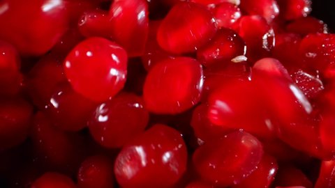 Macro view of pomegranate fruit. Powerful antioxidant.