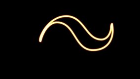 Neon sign of glowing tail Motion graphics background animation.