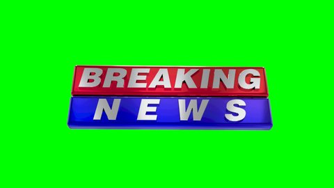 Green Screen Breaking News Logo Loop Stock Footage Video (100% Royalty