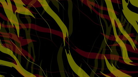 The pulsating flicker of multicolored abstract lines on a black background.