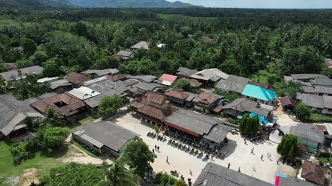 High angle of the village near the old mosque