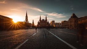 Moscow - Russia. Amazing sun set at red square