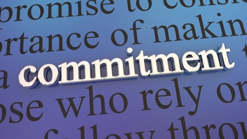 Commitment Promise Pledge Vow Committed to Cause Goal Change 3d Animation