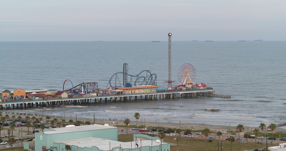 Aerial view of Galveston Island, Texas