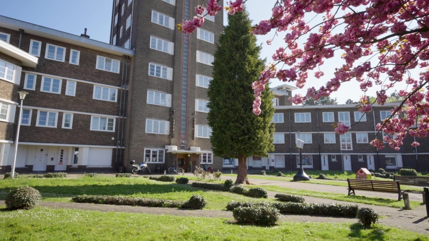 City hall of residential town Watermaal-Bosvoorde in Brussels, Belgium. Tilt-up shot