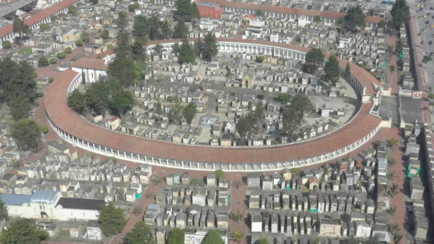 Drone flight, central cemetery. Bogota Colombia