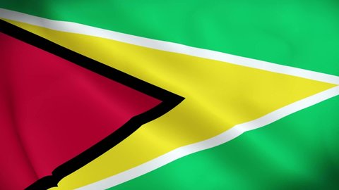 4K National Animated Sign of Guyana, Animated Guyana flag, Guyana Flag waving, The national flag of Guyana animated.