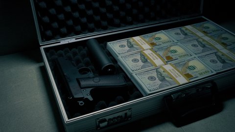 Assassin Briefcase With Gun And Payment
