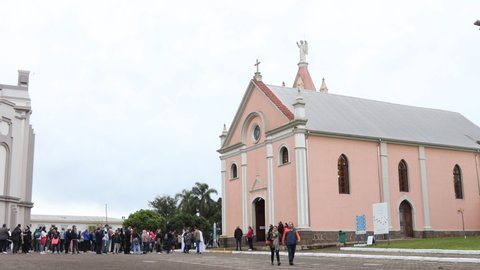 Farroupilha, Rio Grande do Sul, Brazil - 26th May, 2022: Pilgrimage of Our Lady of Caravaggio