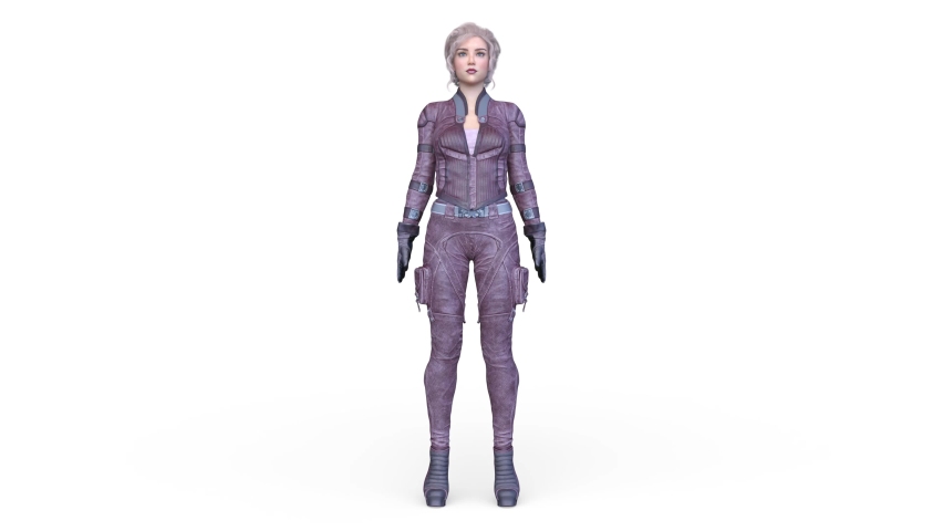 3D rendering of a female warrior