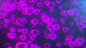 Glowing hearts icons. Computer generated 3d render