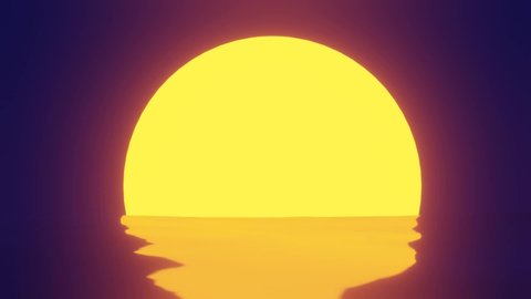 Sunset Ocean Animation Loop Abstract Background Stock Footage Video ...