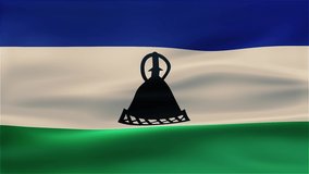Lesotho waving flag, wind waving flag background.