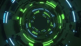 An endless round tunnel of futuristic technology and glowing neon lights on a seamless loop. - Powered by Shutterstock - Get 15% off with code: PIKWIZARD15